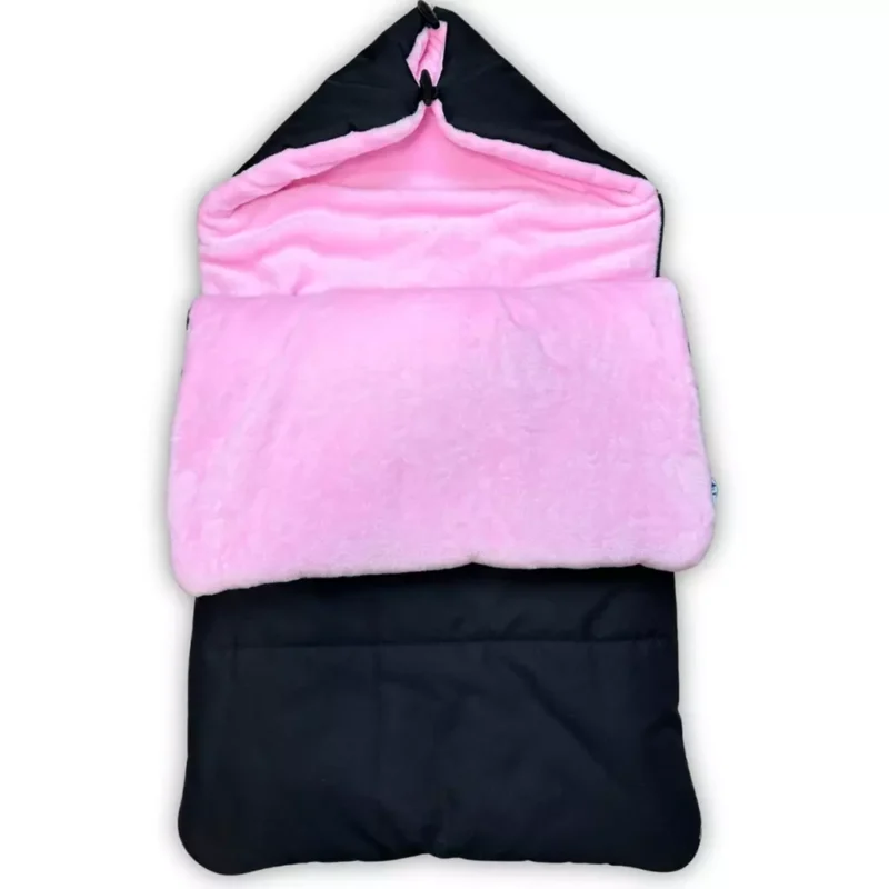 Śpiworek zimowy candy pink do wózka MEDIUM black