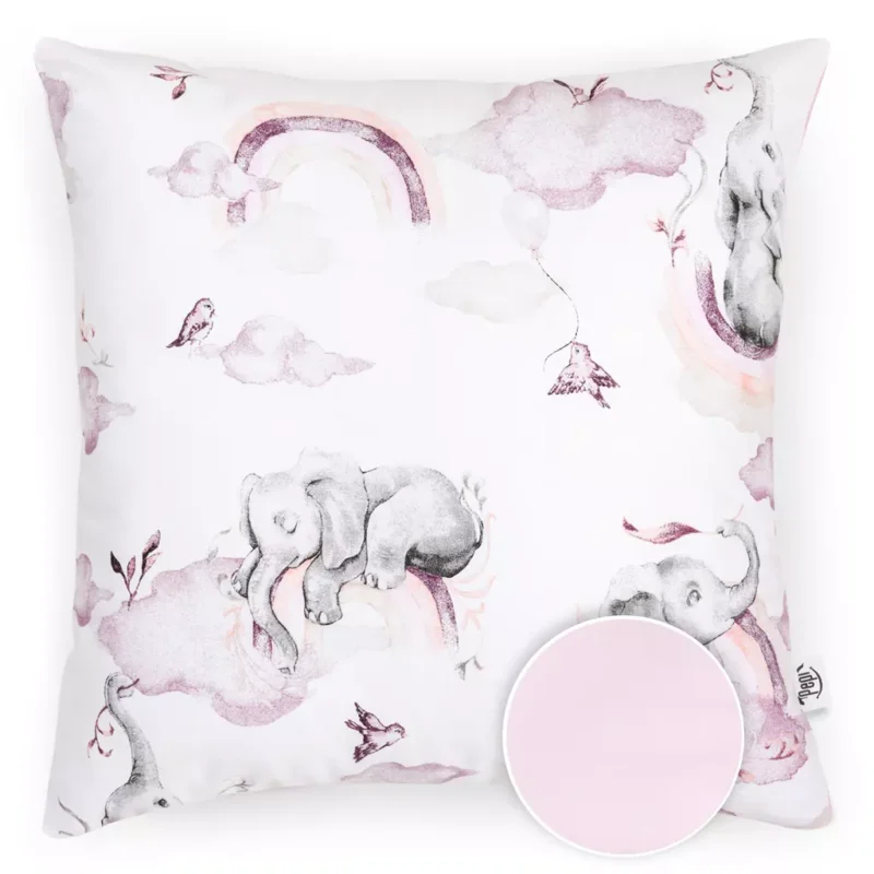 Bawełniana poszewka 40x40 na poduszkę z suwakiem Eledreams Pink