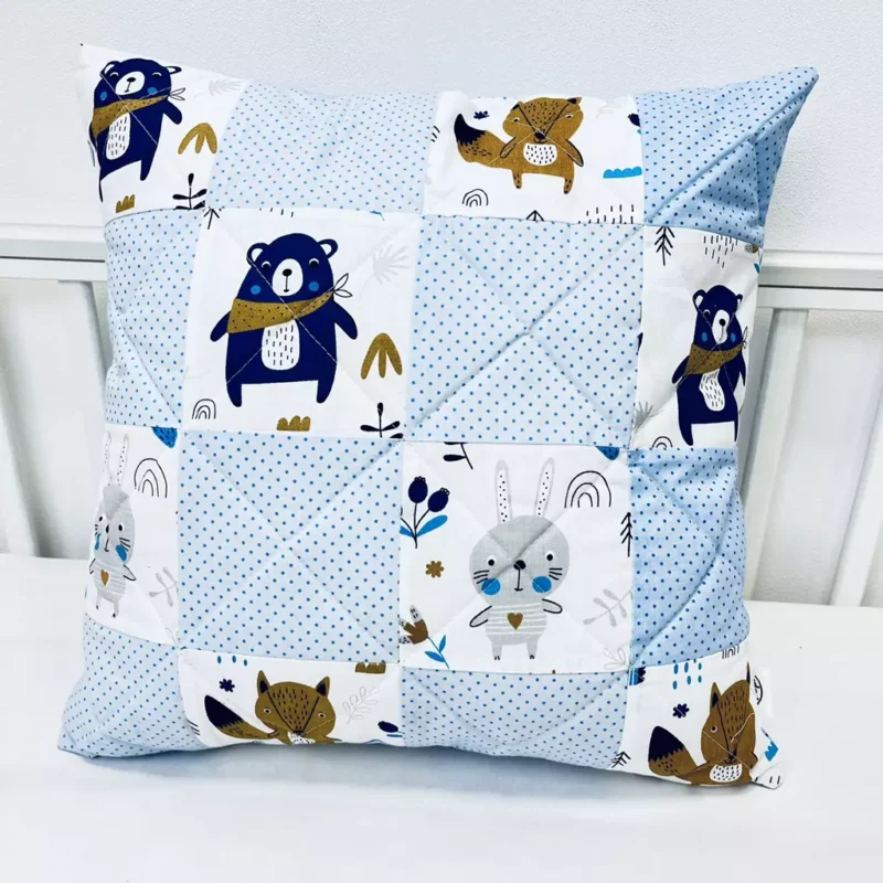 Poszewka na poduszkę patchwork 40×40 Blue Bear blue