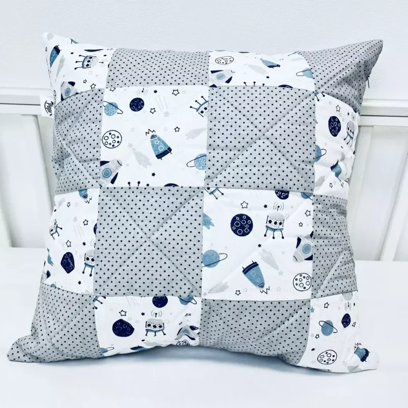 Poszewka na poduszkę patchwork 40×40 Magic Space grey