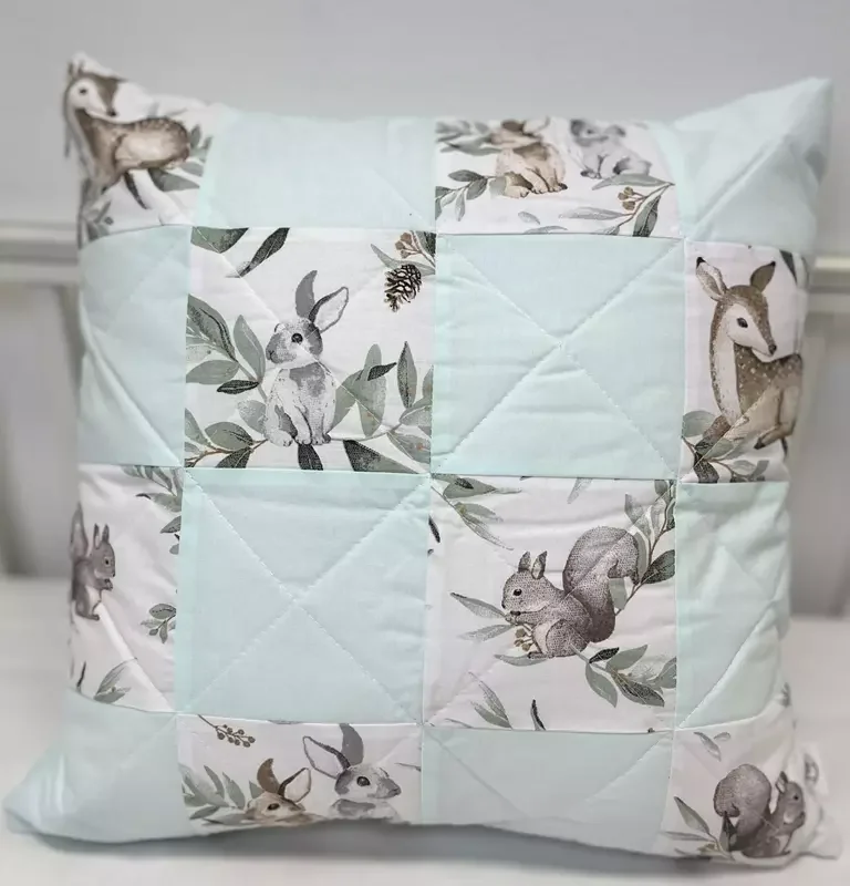 Poszewka na poduszkę patchwork 40×40 Green Groove mint