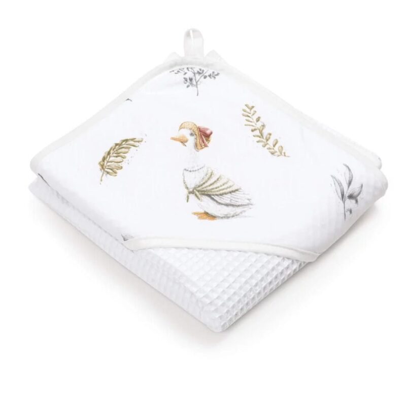 Ręcznik kąpielowy ivory z kapturkiem Lady Goose