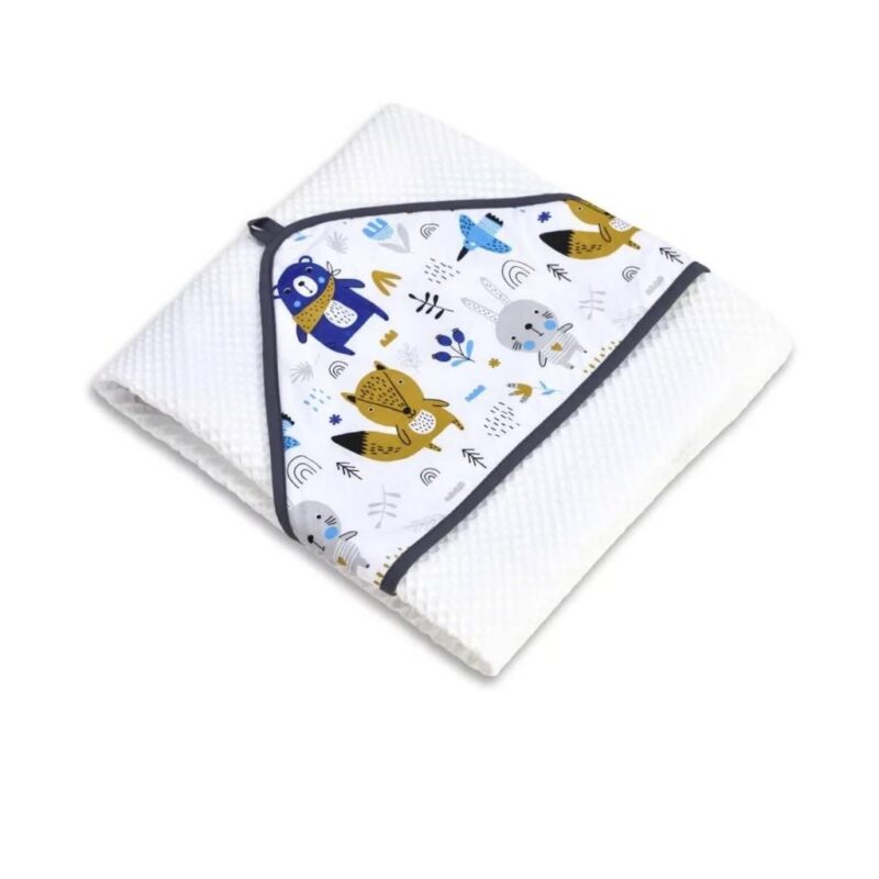 Ręcznik kąpielowy ivory z kapturkiem Blue Bear
