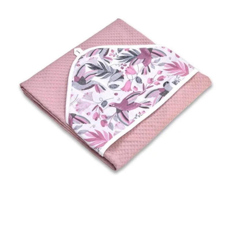Ręcznik kąpielowy z kapturkiem Hummingbird pastel pink