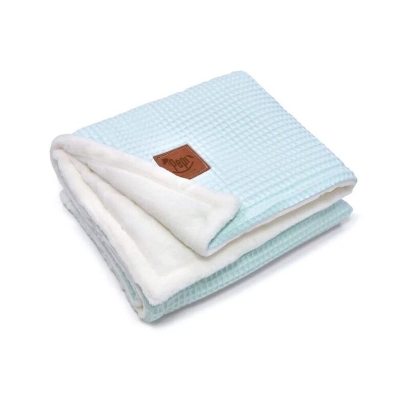 Kocyk 55x75 - mint - polar minky/wafel