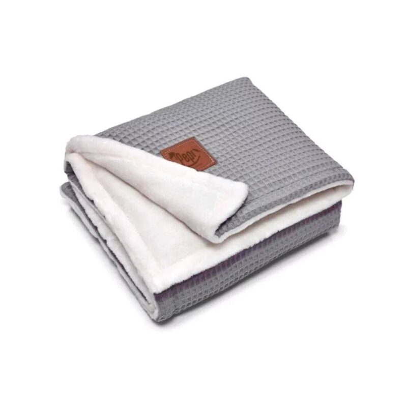 Kocyk 55x75 - grey - polar minky/wafel