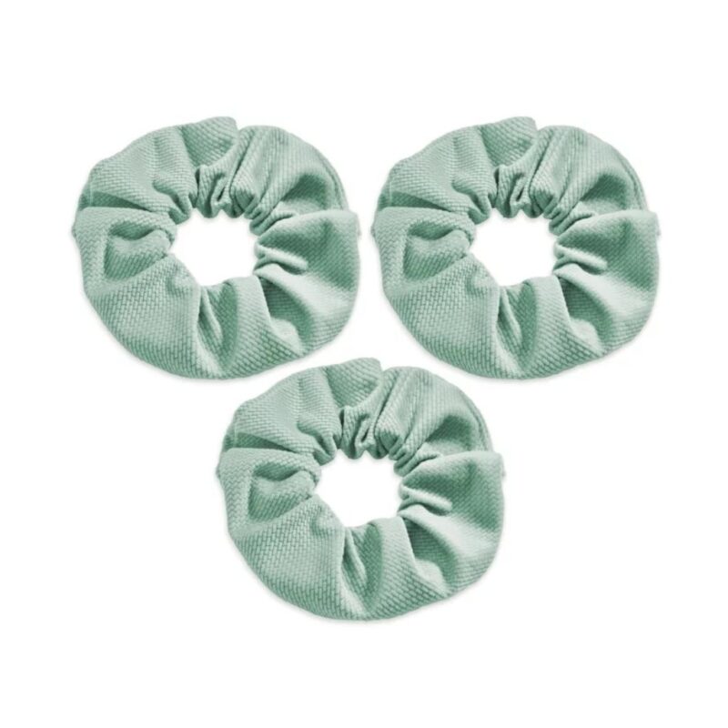 Gumka do włosów Scrunchie z velvetu light green (trójpak)