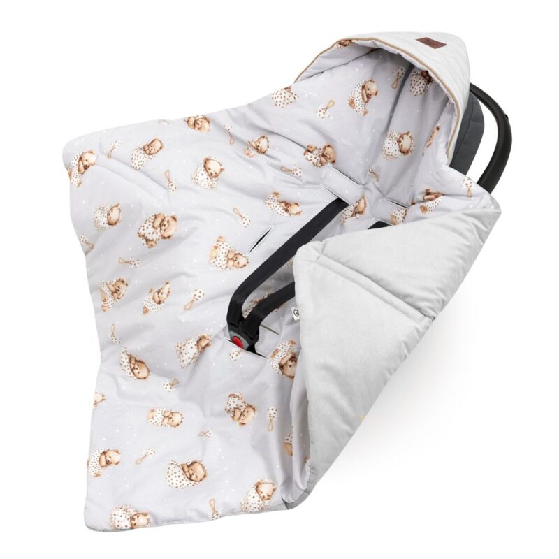 Otulacz do fotelika samochodowego - Sleeping Teddy Bear velvet