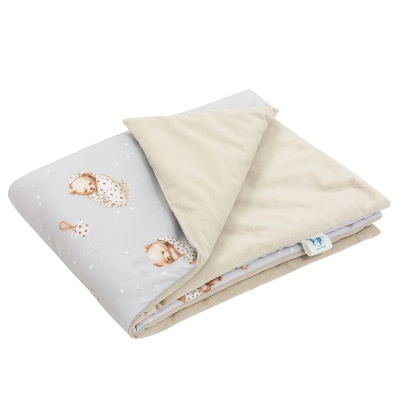 Kołderka 55×75 - Sleeping Teddy Bear cappucino- bawełna/velvet