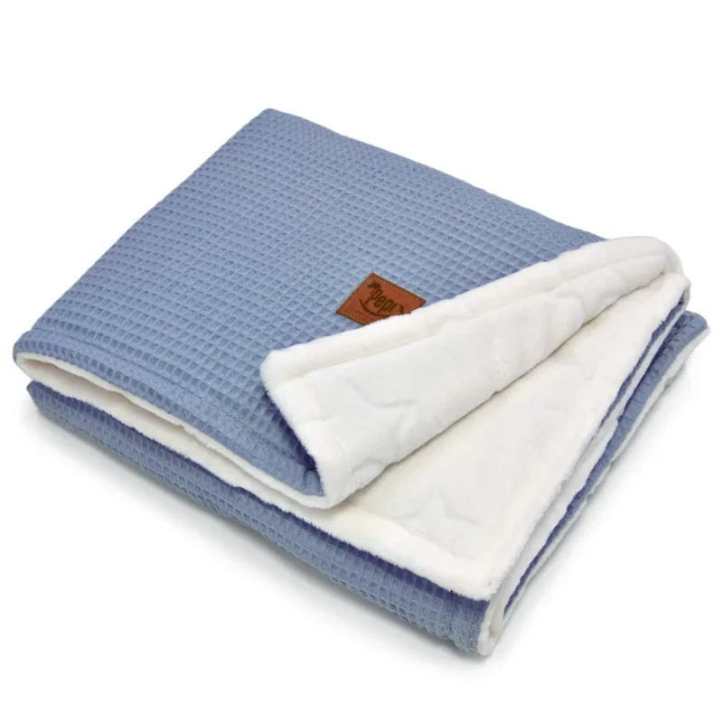 Kocyk 75x100 - jeans - polar minky/wafel