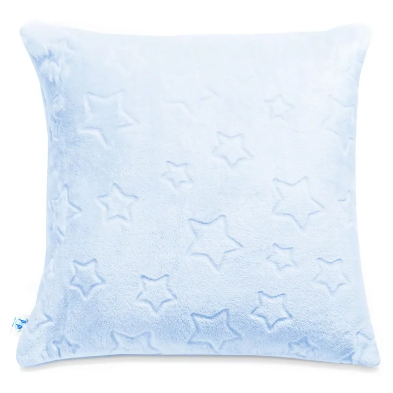 Poszewka na poduszkę z pluszu w gwiazdki 50x50 - blue baby