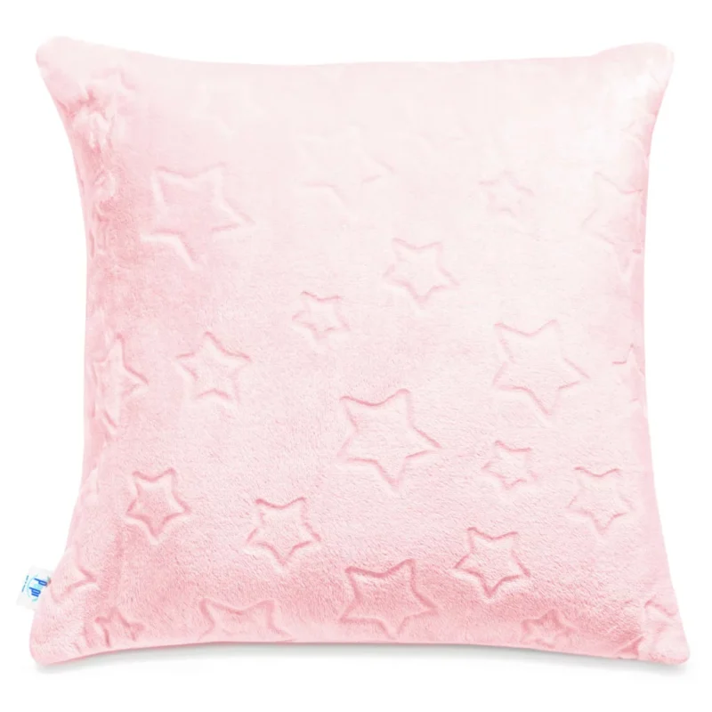 Poszewka na poduszkę z pluszu w gwiazdki 50x50 - powder pink