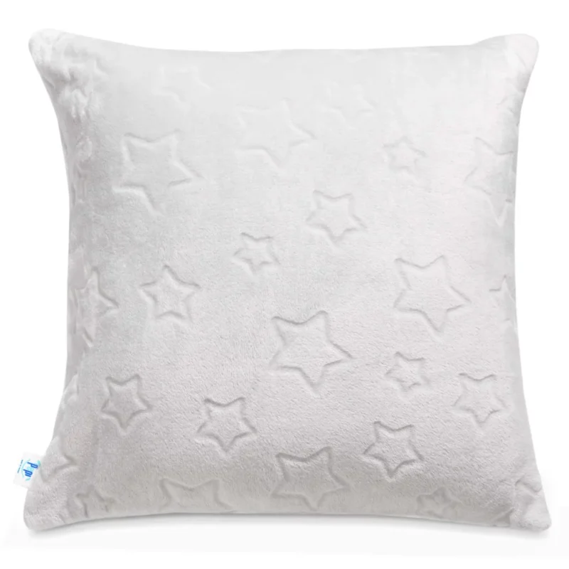 OUTLET***Poszewka na poduszkę z pluszu w gwiazdki 50x50 - grey (470)