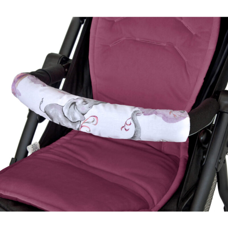 Ochraniacz na pałąk do wózka spacerowego Eledreams Pink z velvetem