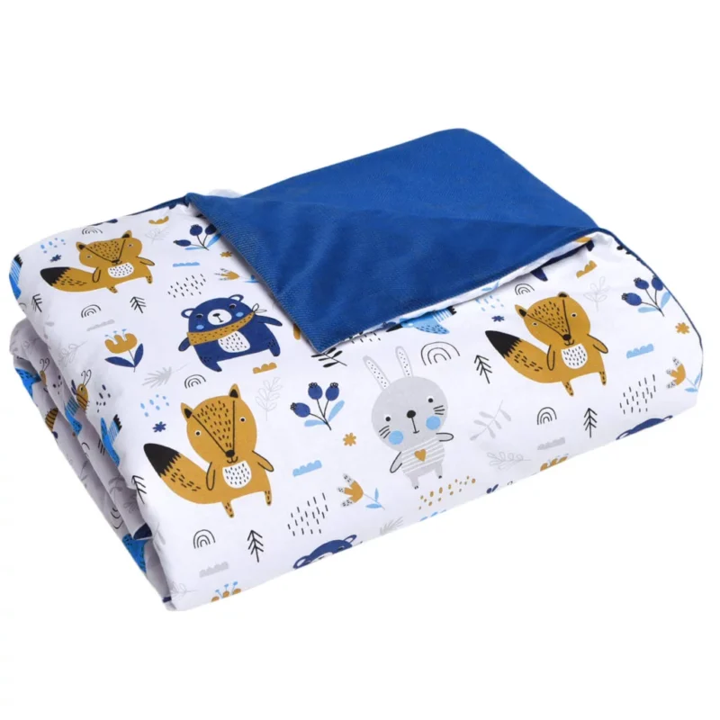 Kołderka 75×100 - Blue Bear - bawełna/velvet