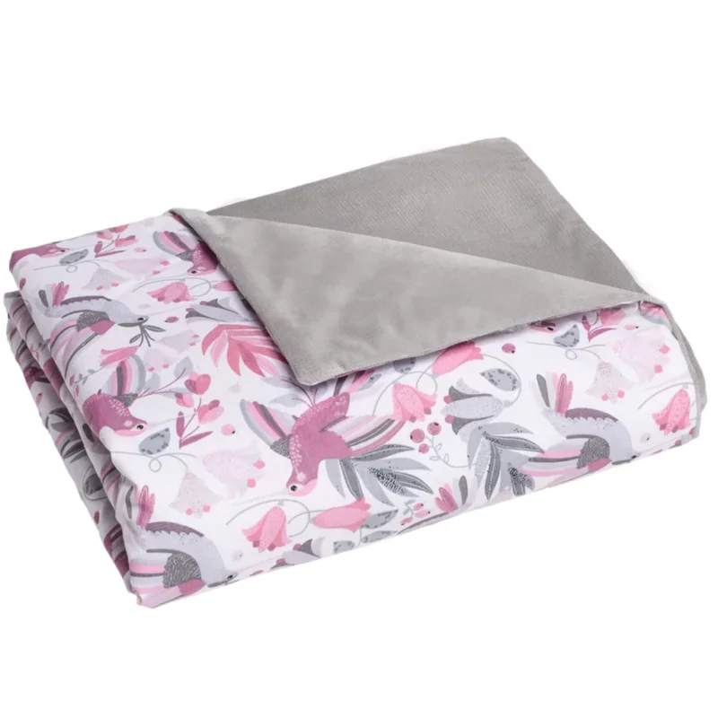 Kołderka 75×100 - Hummingbird grey - bawełna/velvet