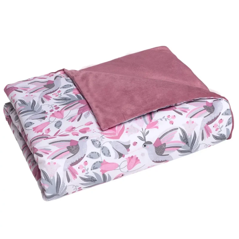 Kołderka 100×135 - Hummingbird old rosa - bawełna/velvet