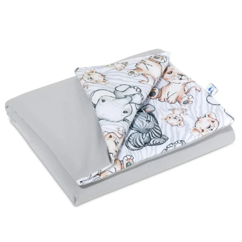 Kołderka 100×135 - Safari grey - bawełna/velvet