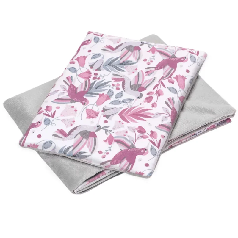 Pościel z wypełnieniem - kołderka 55×75 i poduszka 25×35 - Hummingbird grey - bawełna/velvet