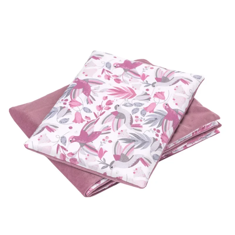 Pościel z wypełnieniem - kołderka 55×75 i poduszka 25×35 - Hummingbird old rosa - bawełna/velvet
