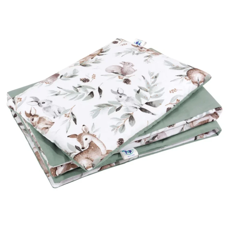 Pościel z wypełnieniem - kołderka 55×75 i poduszka 25×35 - Green Groove - bawełna
