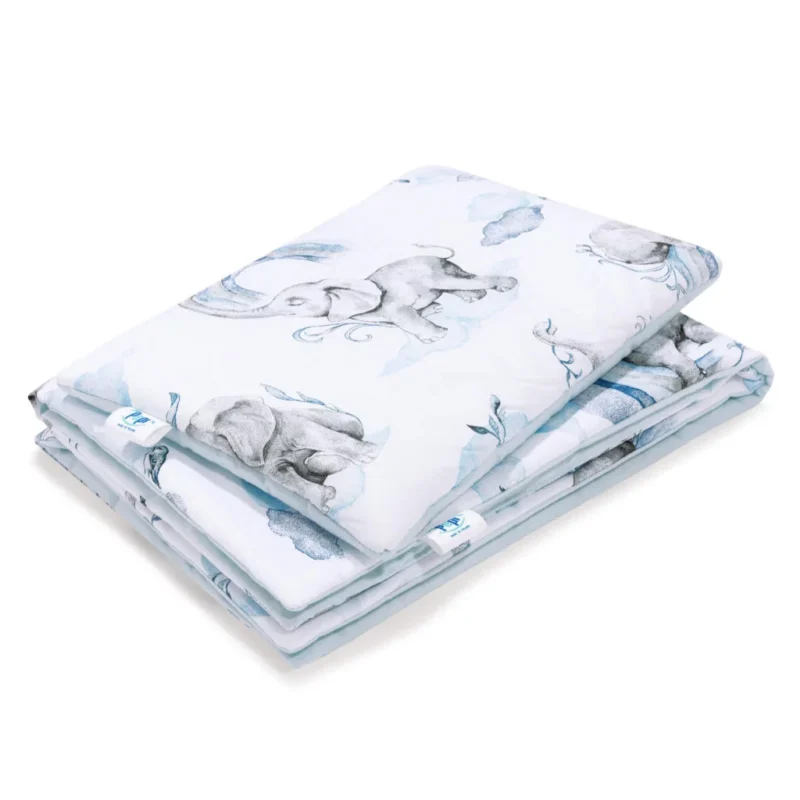 Pościel z wypełnieniem - kołderka 55×75 i poduszka 25×35 - Eledreams Blue - bawełna