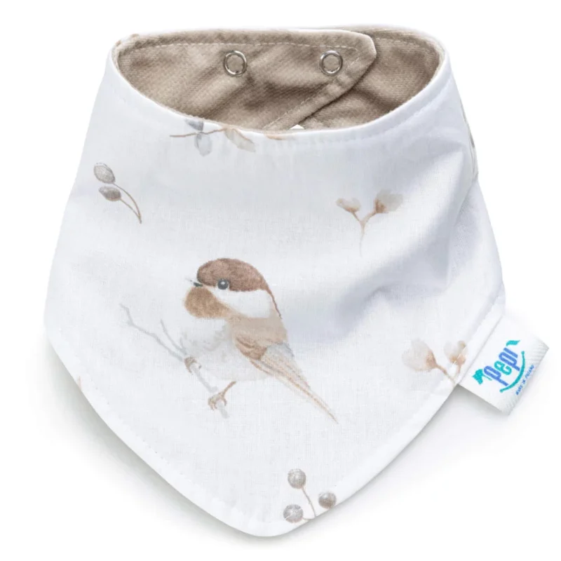 Apaszka dwustronna Lovely Bird z velvetem cappucino