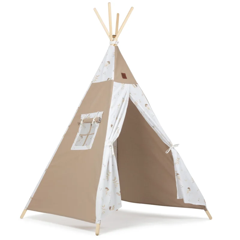Namiot TIPI dla dzieci Wigwam z okienkiem Lovely Bird + GRATIS stabilizator