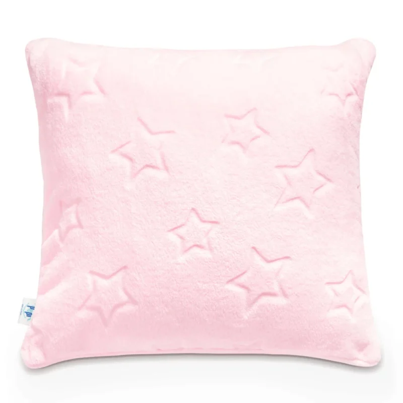 Poszewka na poduszkę z pluszu w gwiazdki 40x40 - powder pink