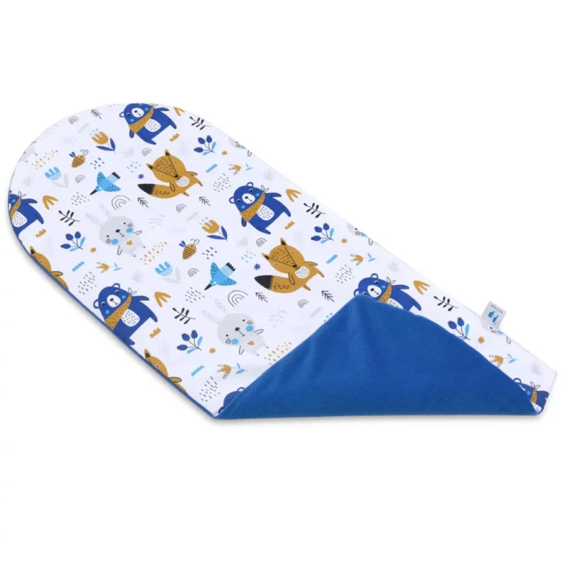Materac do kokonu - Blue Bear - bawełna/velvet