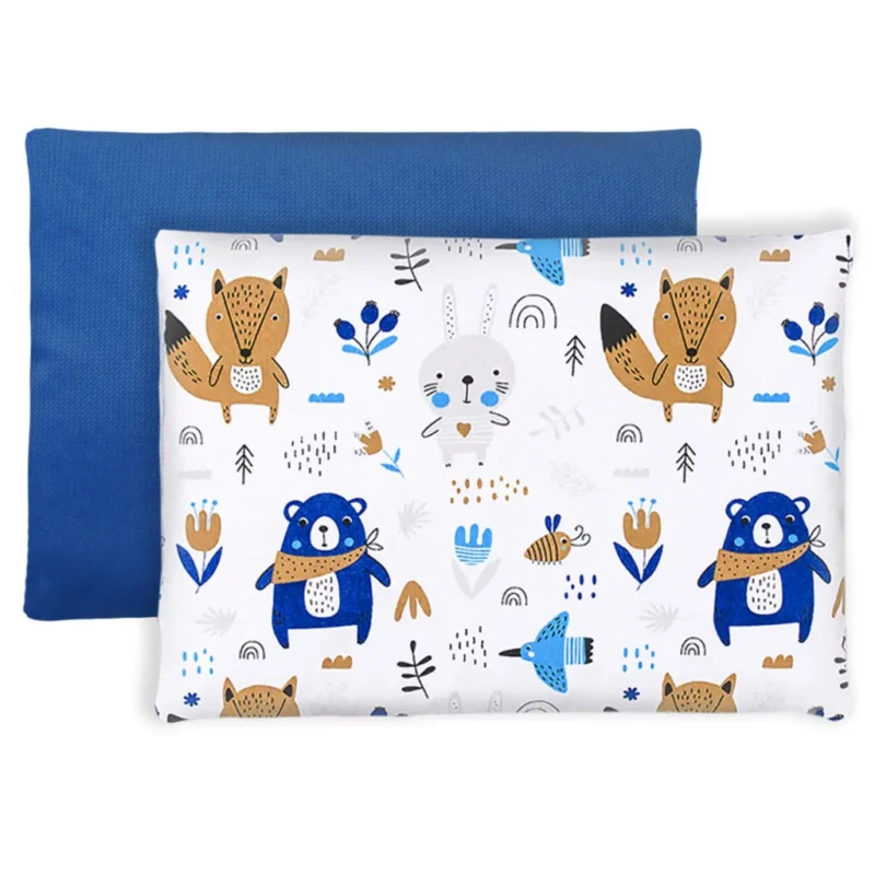 Poduszka płaska 25×35 - Blue Bear - bawełna/velvet