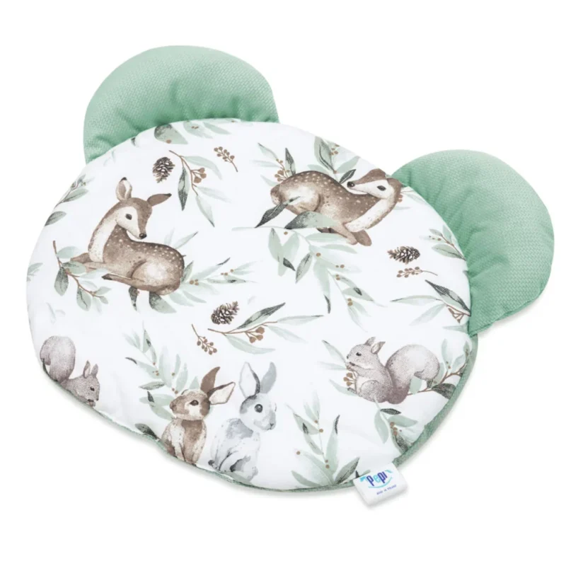 Poduszka płaska MIŚ - Green Groove - bawełna/velvet