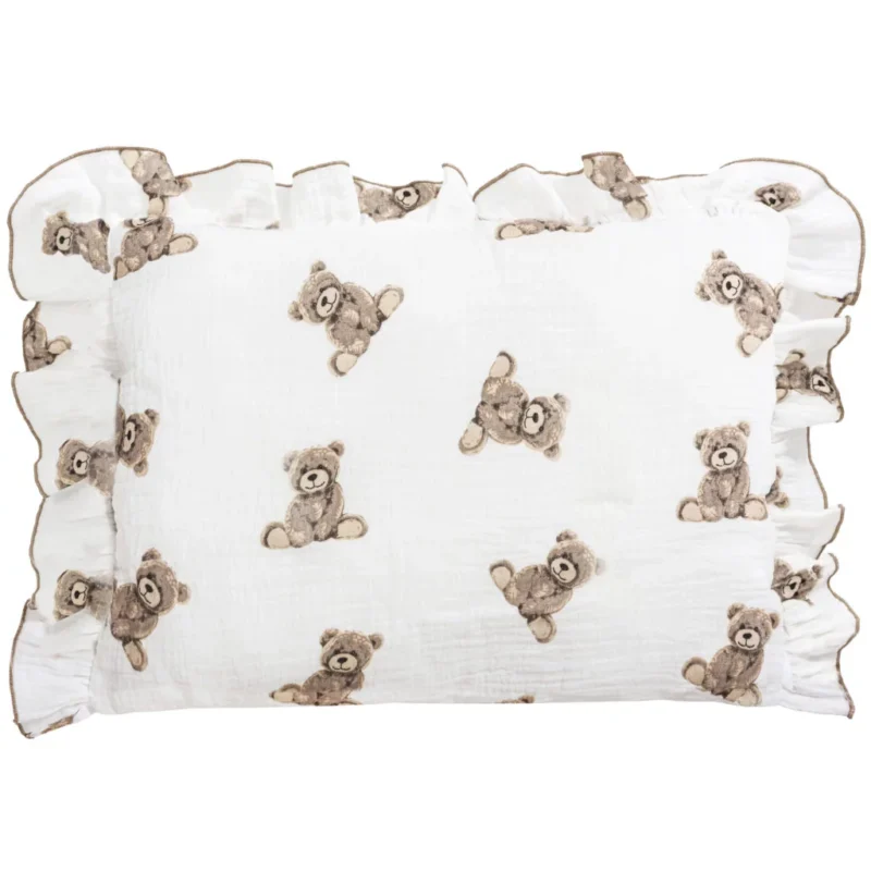 Poduszka muślinowa z falbanką 30x40 Sweet Teddy