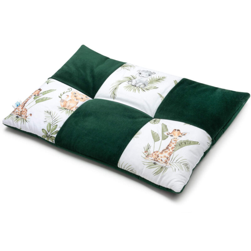 Płaska poduszka patchwork 60×40 - Afrimals z velvetem
