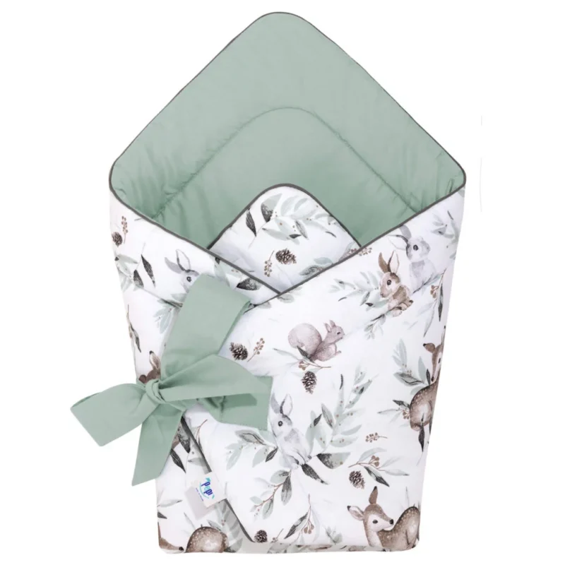 Rożek otulacz - Green Groove Sage - bawełna