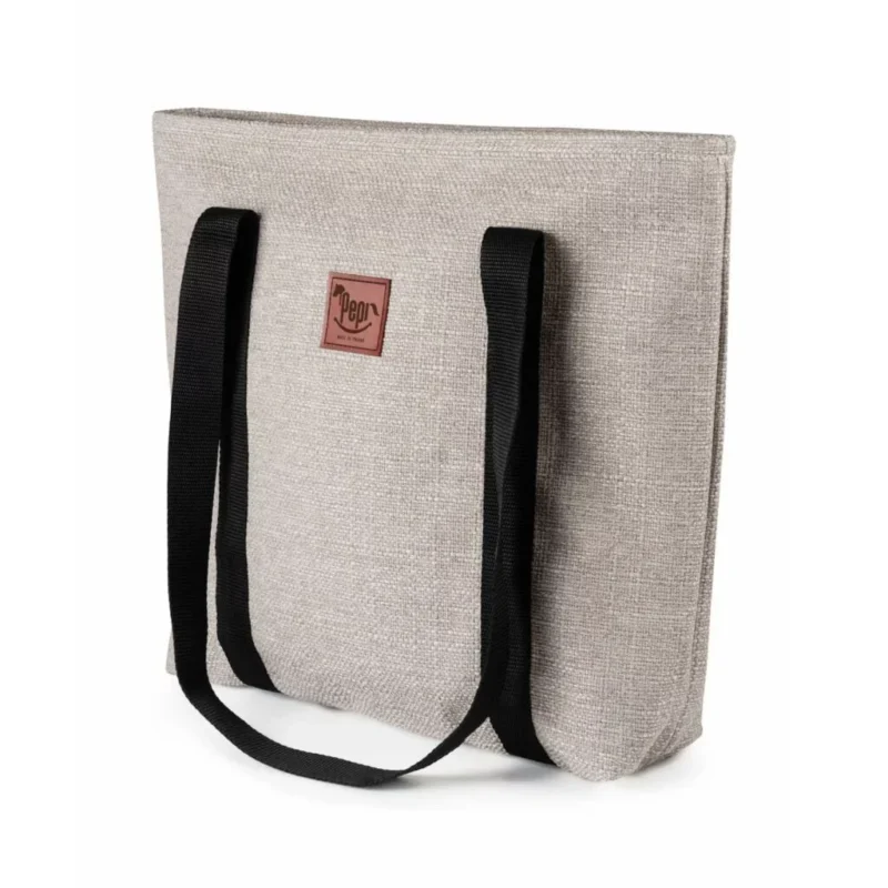 Torba shopperka na zamek ecru linen