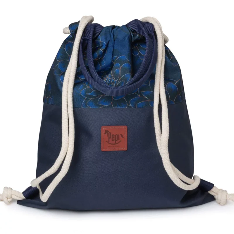 Wodoodporny worko-plecak 2w1 - Peony Blue