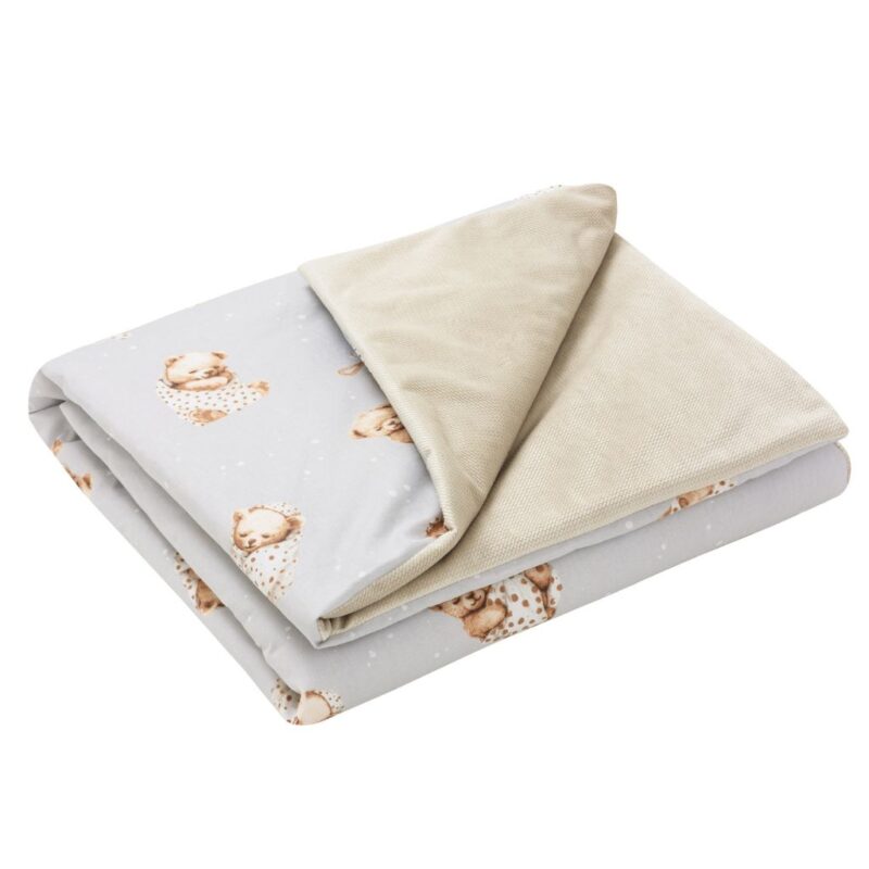 Kołderka 100×135 - Sleeping Teddy Bear cappucino - bawełna/velvet