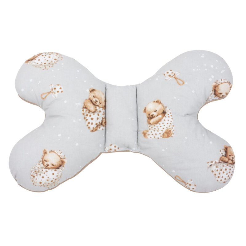 Poduszka MOTYLEK Sleeping Teddy Bear z velvetem cappucino