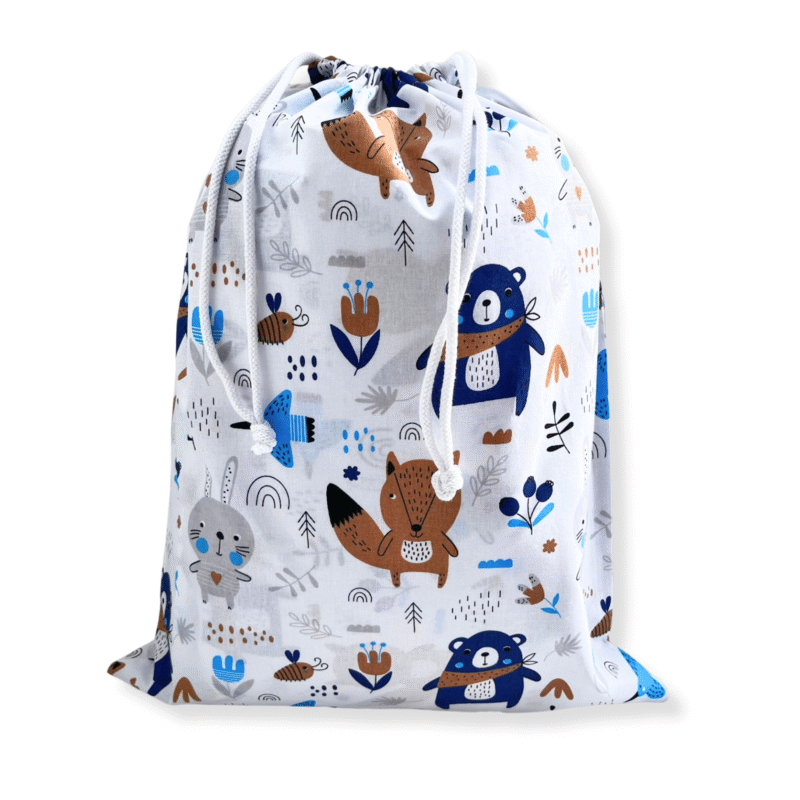 Zestaw do żłobka z płaską poduszką - Blue Bear - bawełna