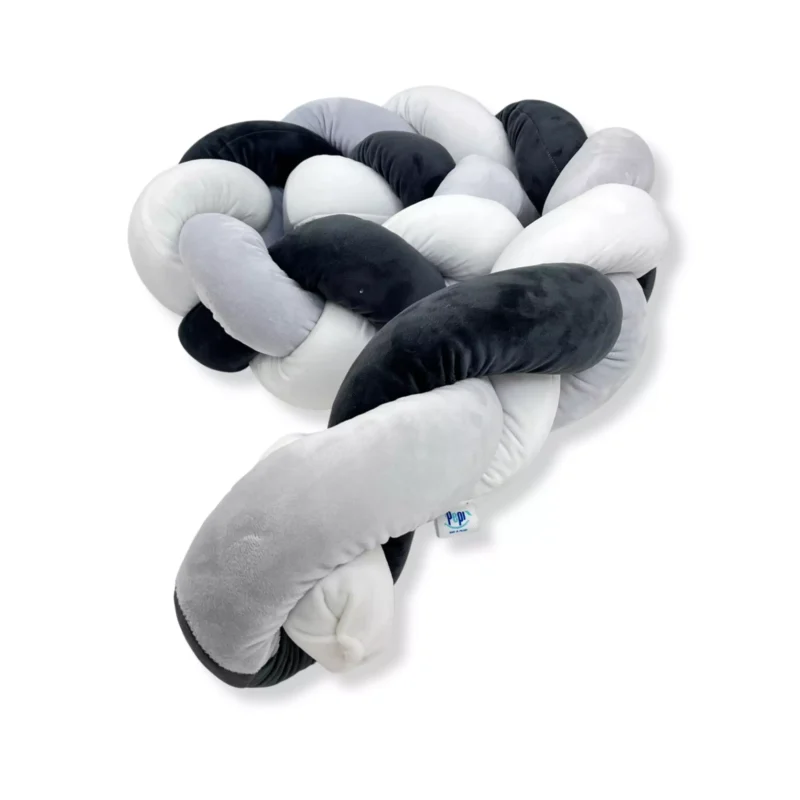 Ochraniacz do łóżeczka WARKOCZ White-Grey-Graphite