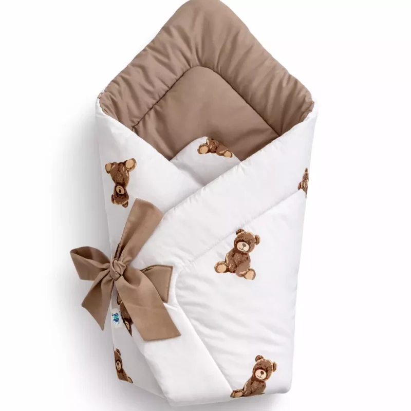Rożek otulacz - Sweet Teddy cappucino - bawełna