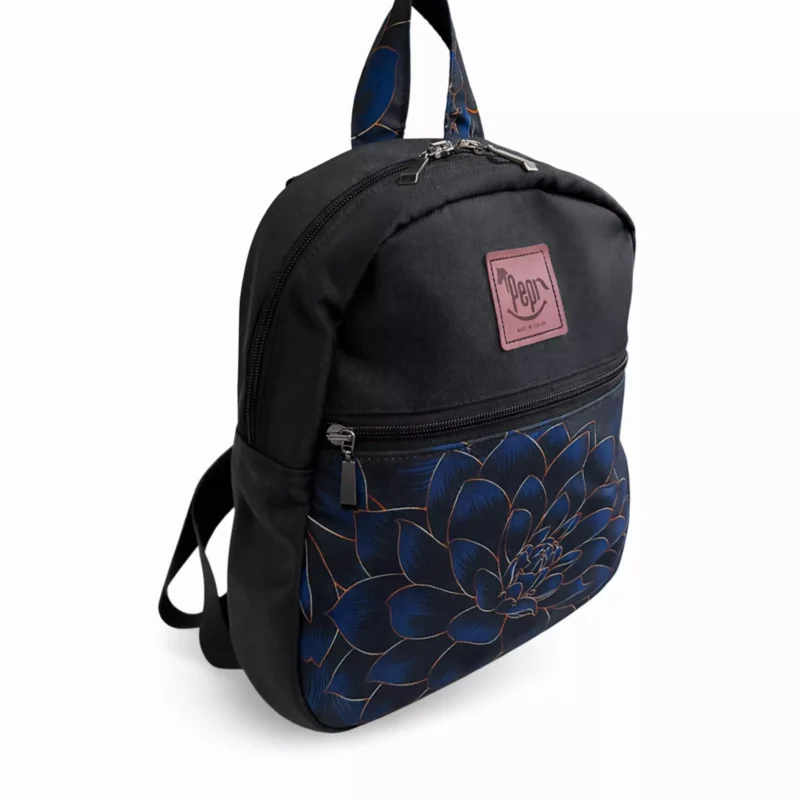 Usztywniany mały plecak Peony Blue – wodoodporny