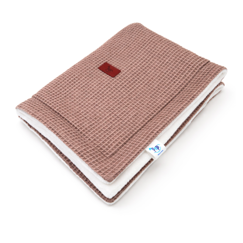 Kocyk lekki 75x100 - cappucino - polar minky/wafel