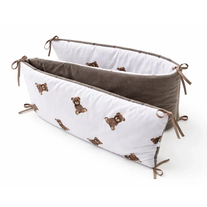 Ochraniacz do łóżeczka Sweet Teddy z velvetem taupe