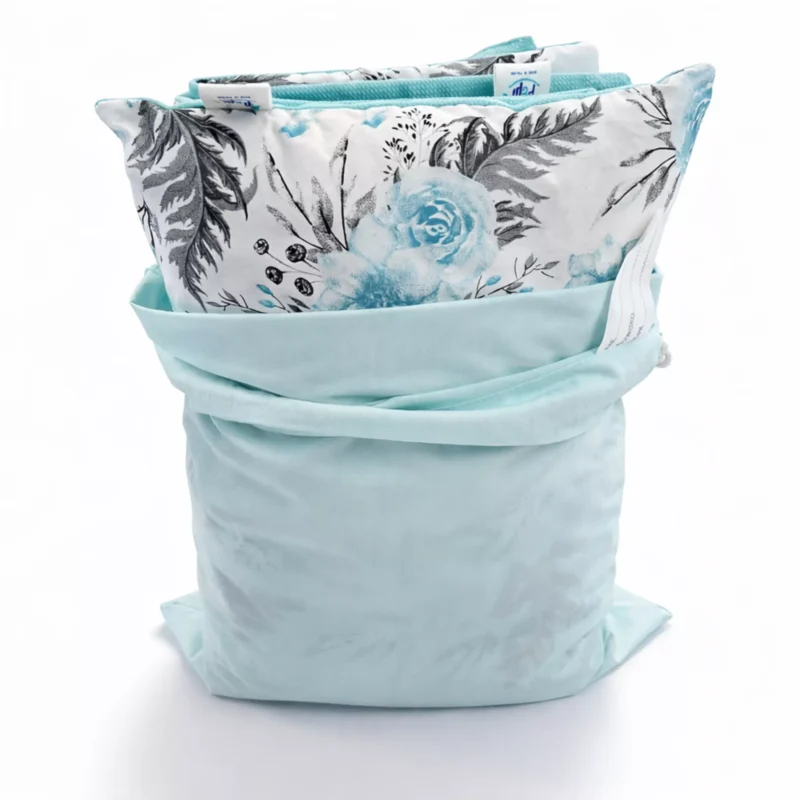 Zestaw do żłobka z puchatą poduszką - Garden Mint - bawełna/velvet