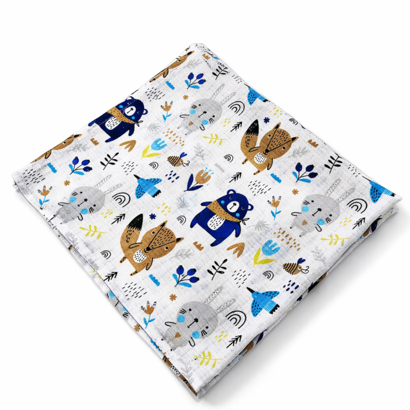 Pielucha tetrowa 75×68 blue bear