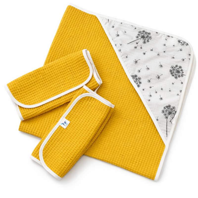 Zestaw kąpielowy ręcznik z kapturem yellow i 2 małe ręczniki Summer Wind