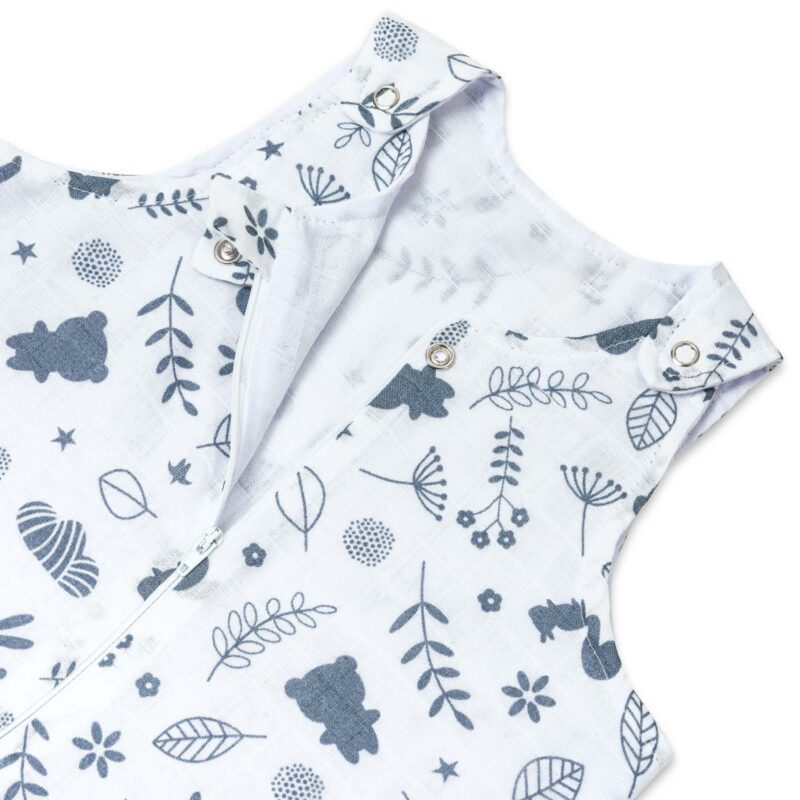 Śpiworek muślinowy do spania Grey Animals