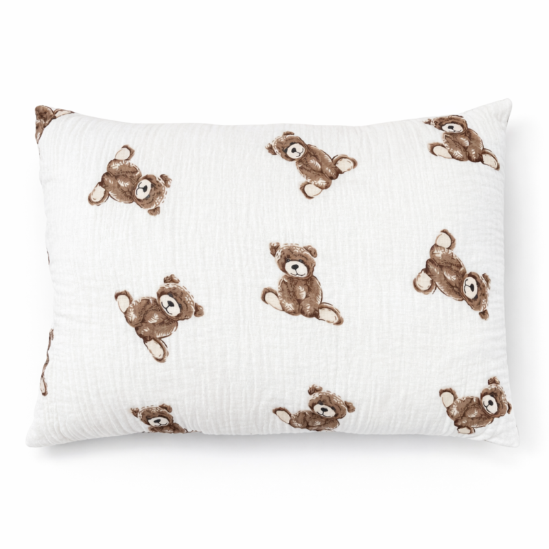 Poduszka puchata 30x40 Sweet Teddy z velvetem cappucino